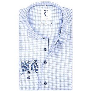 R2 Amsterdam Light Blue Check Heavy Twill Cotton Shirt